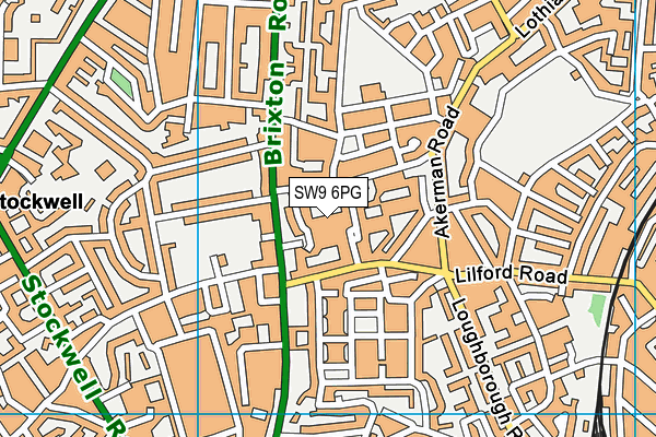 SW9 6PG map - OS VectorMap District (Ordnance Survey) SW9 6PG map - OS VectorMap District (Ordnance Survey)
