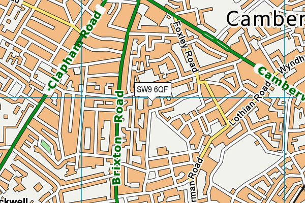SW9 6QF map - OS VectorMap District (Ordnance Survey) SW9 6QF map - OS VectorMap District (Ordnance Survey)