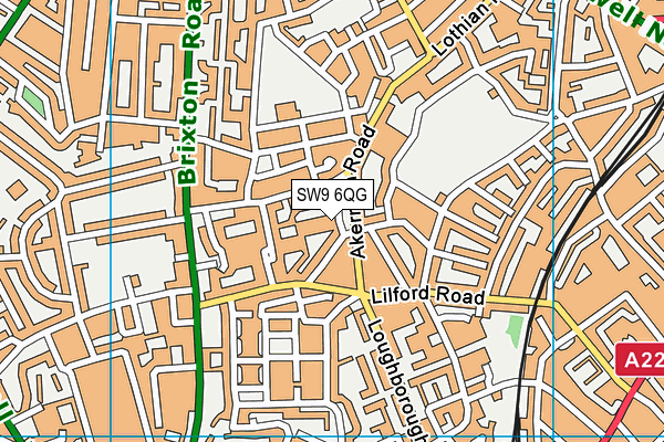 SW9 6QG map - OS VectorMap District (Ordnance Survey) SW9 6QG map - OS VectorMap District (Ordnance Survey)