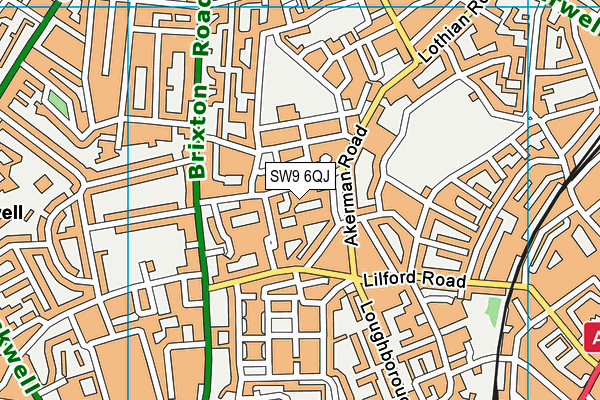 SW9 6QJ map - OS VectorMap District (Ordnance Survey) SW9 6QJ map - OS VectorMap District (Ordnance Survey)