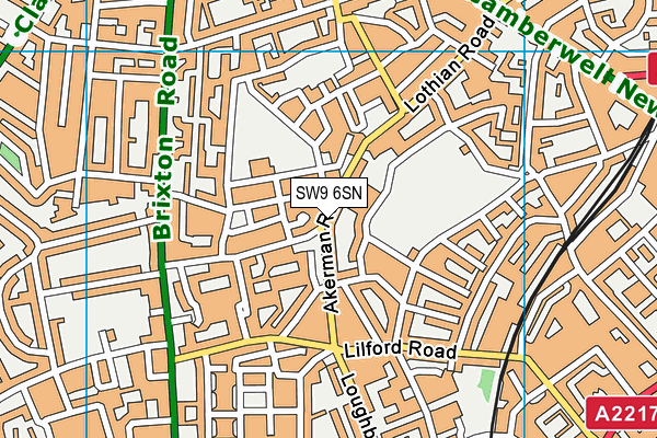 SW9 6SN map - OS VectorMap District (Ordnance Survey) SW9 6SN map - OS VectorMap District (Ordnance Survey)
