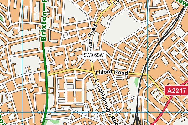 SW9 6SW map - OS VectorMap District (Ordnance Survey) SW9 6SW map - OS VectorMap District (Ordnance Survey)