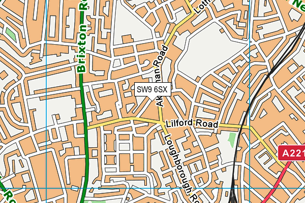SW9 6SX map - OS VectorMap District (Ordnance Survey) SW9 6SX map - OS VectorMap District (Ordnance Survey)
