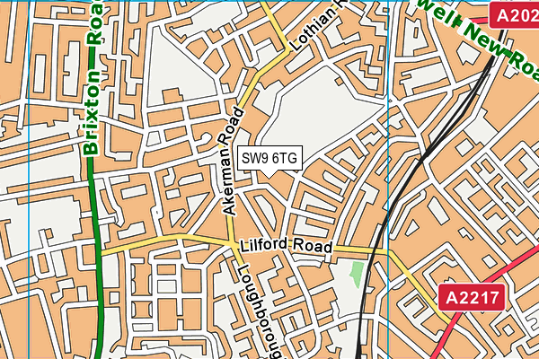 SW9 6TG map - OS VectorMap District (Ordnance Survey) SW9 6TG map - OS VectorMap District (Ordnance Survey)