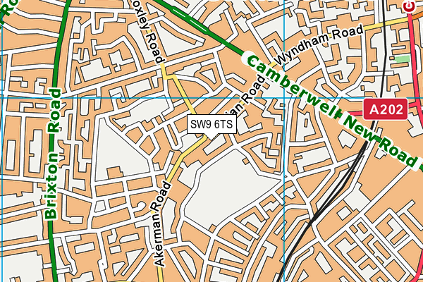 SW9 6TS map - OS VectorMap District (Ordnance Survey) SW9 6TS map - OS VectorMap District (Ordnance Survey)