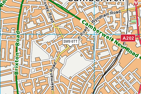 SW9 6TT map - OS VectorMap District (Ordnance Survey) SW9 6TT map - OS VectorMap District (Ordnance Survey)
