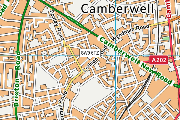 SW9 6TZ map - OS VectorMap District (Ordnance Survey) SW9 6TZ map - OS VectorMap District (Ordnance Survey)