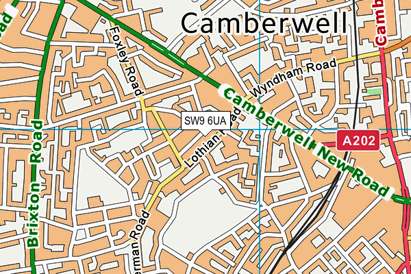 SW9 6UA map - OS VectorMap District (Ordnance Survey) SW9 6UA map - OS VectorMap District (Ordnance Survey)