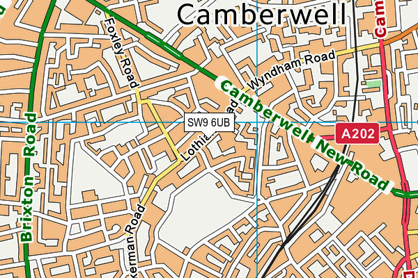 SW9 6UB map - OS VectorMap District (Ordnance Survey)