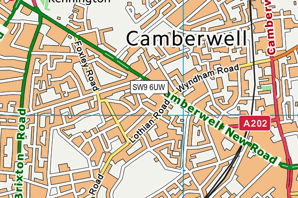 SW9 6UW map - OS VectorMap District (Ordnance Survey) SW9 6UW map - OS VectorMap District (Ordnance Survey)