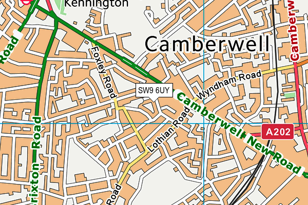 SW9 6UY map - OS VectorMap District (Ordnance Survey) SW9 6UY map - OS VectorMap District (Ordnance Survey)