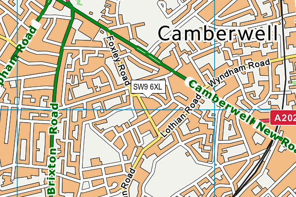 SW9 6XL map - OS VectorMap District (Ordnance Survey) SW9 6XL map - OS VectorMap District (Ordnance Survey)