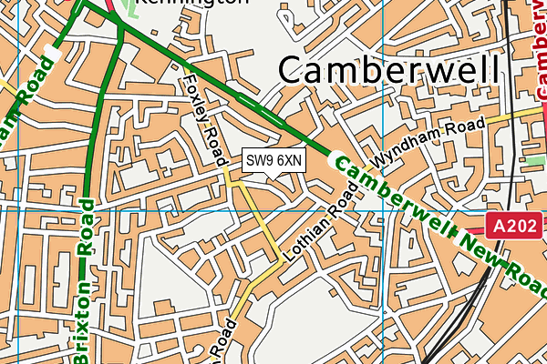 SW9 6XN map - OS VectorMap District (Ordnance Survey) SW9 6XN map - OS VectorMap District (Ordnance Survey)