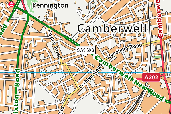 SW9 6XS map - OS VectorMap District (Ordnance Survey) SW9 6XS map - OS VectorMap District (Ordnance Survey)