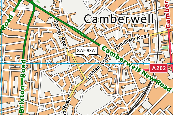 SW9 6XW map - OS VectorMap District (Ordnance Survey) SW9 6XW map - OS VectorMap District (Ordnance Survey)
