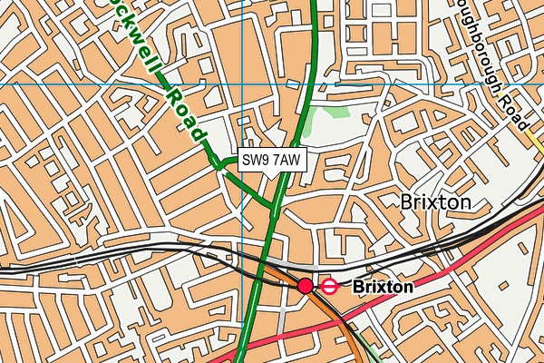 SW9 7AW map - OS VectorMap District (Ordnance Survey)