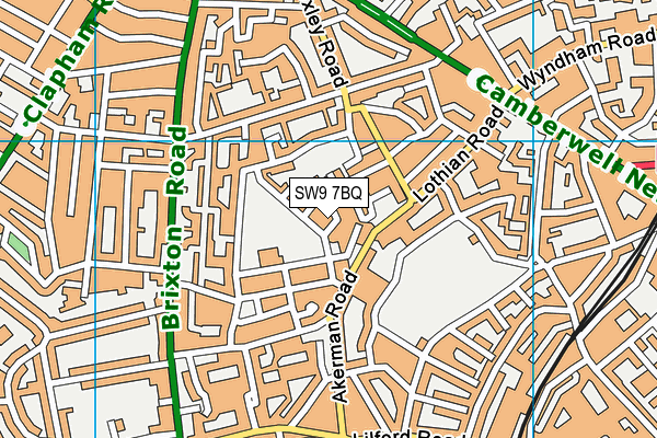 SW9 7BQ map - OS VectorMap District (Ordnance Survey) SW9 7BQ map - OS VectorMap District (Ordnance Survey)