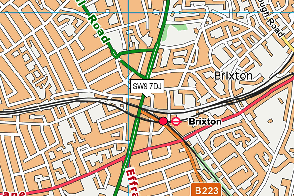 SW9 7DJ map - OS VectorMap District (Ordnance Survey) SW9 7DJ map - OS VectorMap District (Ordnance Survey)