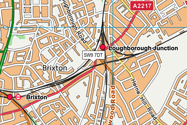 SW9 7DT map - OS VectorMap District (Ordnance Survey) SW9 7DT map - OS VectorMap District (Ordnance Survey)