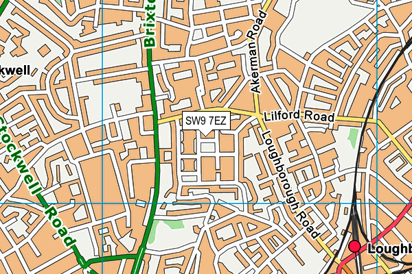 SW9 7EZ map - OS VectorMap District (Ordnance Survey) SW9 7EZ map - OS VectorMap District (Ordnance Survey)