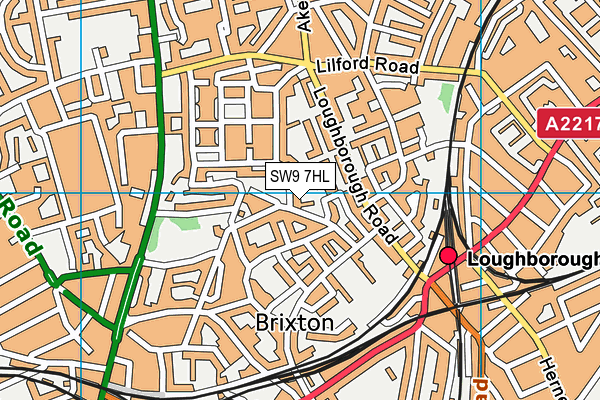 SW9 7HL map - OS VectorMap District (Ordnance Survey) SW9 7HL map - OS VectorMap District (Ordnance Survey)