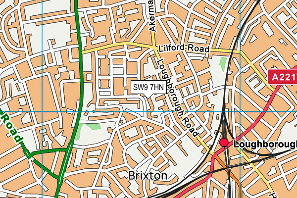 SW9 7HN map - OS VectorMap District (Ordnance Survey) SW9 7HN map - OS VectorMap District (Ordnance Survey)