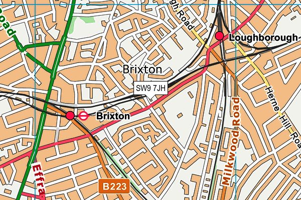 SW9 7JH map - OS VectorMap District (Ordnance Survey) SW9 7JH map - OS VectorMap District (Ordnance Survey)