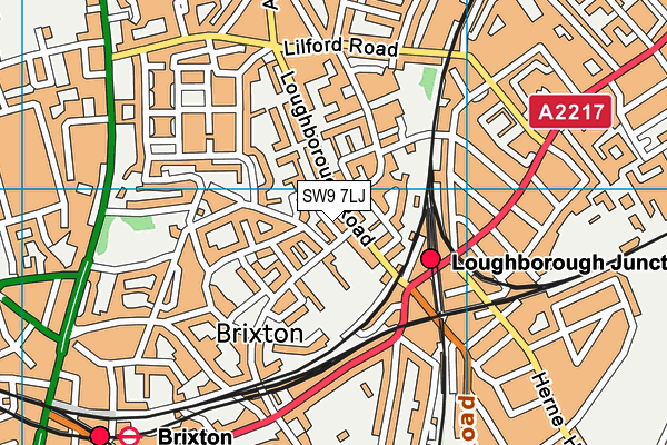 SW9 7LJ map - OS VectorMap District (Ordnance Survey) SW9 7LJ map - OS VectorMap District (Ordnance Survey)