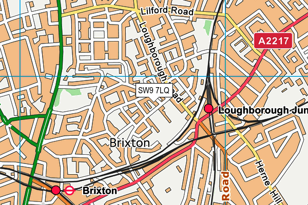 SW9 7LQ map - OS VectorMap District (Ordnance Survey) SW9 7LQ map - OS VectorMap District (Ordnance Survey)