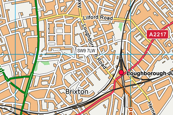 SW9 7LW map - OS VectorMap District (Ordnance Survey) SW9 7LW map - OS VectorMap District (Ordnance Survey)