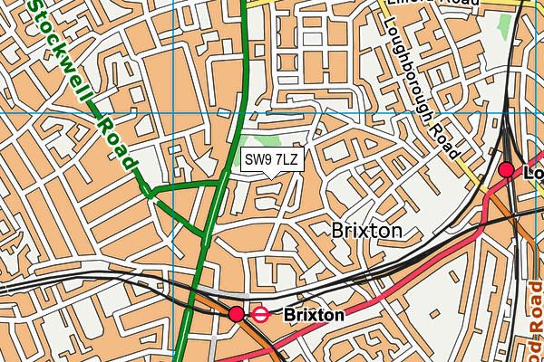 SW9 7LZ map - OS VectorMap District (Ordnance Survey) SW9 7LZ map - OS VectorMap District (Ordnance Survey)