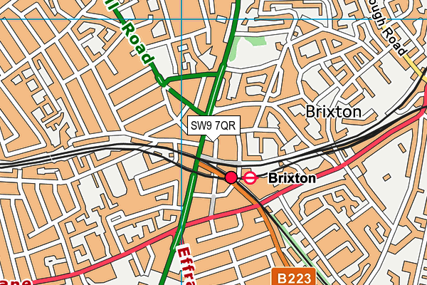 SW9 7QR map - OS VectorMap District (Ordnance Survey) SW9 7QR map - OS VectorMap District (Ordnance Survey)