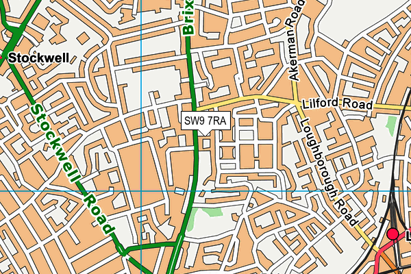 SW9 7RA map - OS VectorMap District (Ordnance Survey) SW9 7RA map - OS VectorMap District (Ordnance Survey)