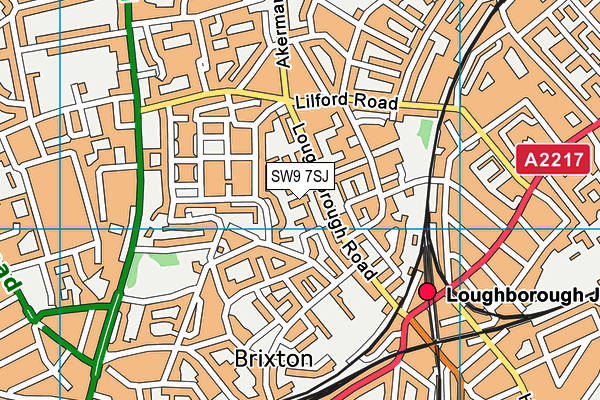 SW9 7SJ map - OS VectorMap District (Ordnance Survey) SW9 7SJ map - OS VectorMap District (Ordnance Survey)