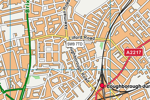 SW9 7TD map - OS VectorMap District (Ordnance Survey) SW9 7TD map - OS VectorMap District (Ordnance Survey)