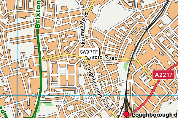 SW9 7TF map - OS VectorMap District (Ordnance Survey) SW9 7TF map - OS VectorMap District (Ordnance Survey)