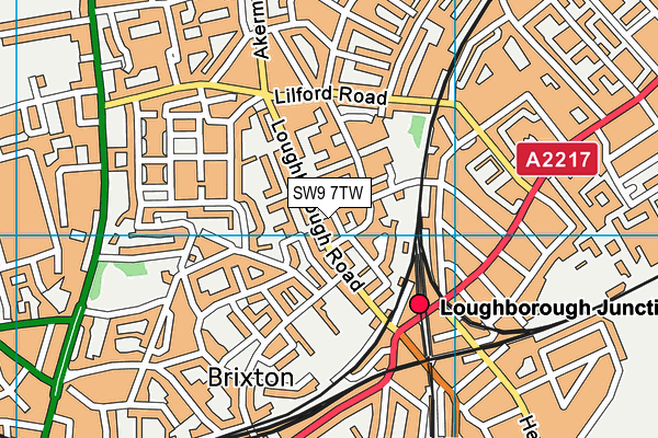 SW9 7TW map - OS VectorMap District (Ordnance Survey) SW9 7TW map - OS VectorMap District (Ordnance Survey)