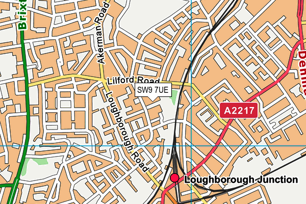 SW9 7UE map - OS VectorMap District (Ordnance Survey) SW9 7UE map - OS VectorMap District (Ordnance Survey)