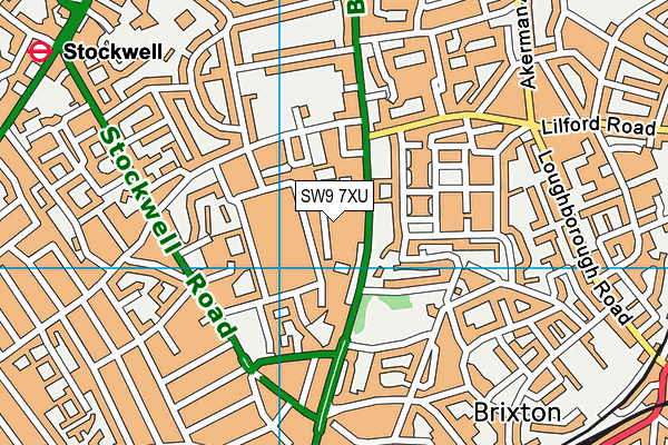 SW9 7XU map - OS VectorMap District (Ordnance Survey) SW9 7XU map - OS VectorMap District (Ordnance Survey)