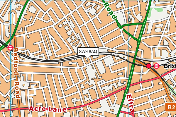 SW9 8AQ map - OS VectorMap District (Ordnance Survey) SW9 8AQ map - OS VectorMap District (Ordnance Survey)