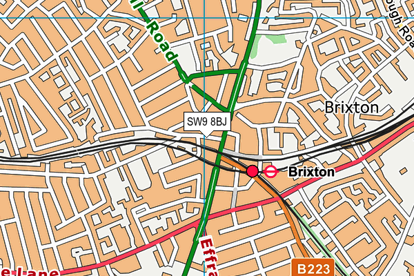 SW9 8BJ map - OS VectorMap District (Ordnance Survey) SW9 8BJ map - OS VectorMap District (Ordnance Survey)