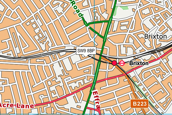 SW9 8BP map - OS VectorMap District (Ordnance Survey)