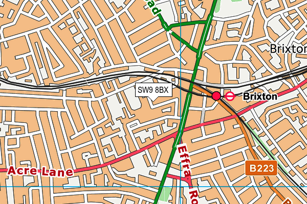 SW9 8BX map - OS VectorMap District (Ordnance Survey)