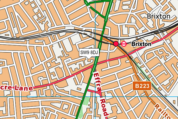 SW9 8DJ map - OS VectorMap District (Ordnance Survey) SW9 8DJ map - OS VectorMap District (Ordnance Survey)