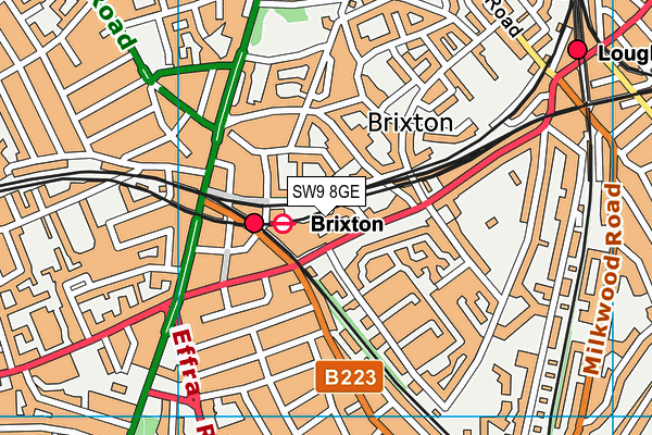 SW9 8GE map - OS VectorMap District (Ordnance Survey) SW9 8GE map - OS VectorMap District (Ordnance Survey)
