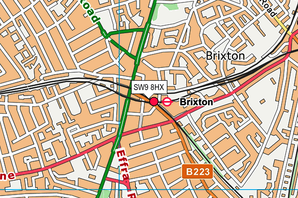 SW9 8HX map - OS VectorMap District (Ordnance Survey) SW9 8HX map - OS VectorMap District (Ordnance Survey)
