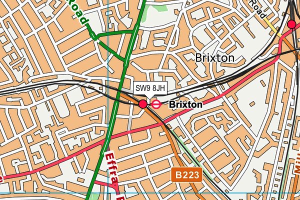 SW9 8JH map - OS VectorMap District (Ordnance Survey) SW9 8JH map - OS VectorMap District (Ordnance Survey)