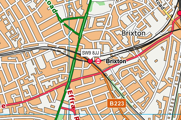 SW9 8JJ map - OS VectorMap District (Ordnance Survey)