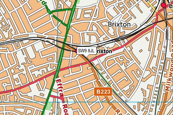 SW9 8JL map - OS VectorMap District (Ordnance Survey) SW9 8JL map - OS VectorMap District (Ordnance Survey)