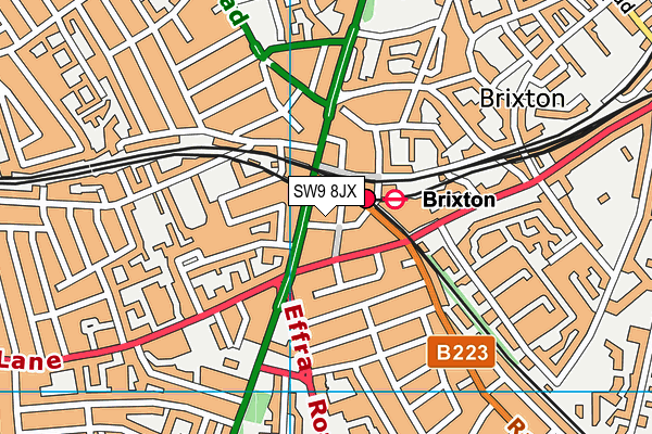 SW9 8JX map - OS VectorMap District (Ordnance Survey) SW9 8JX map - OS VectorMap District (Ordnance Survey)